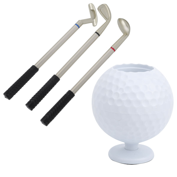 Mini pöytätietokoneen golfpallokynäteline ja 3 Golf Cue kynää muovinen golferin set