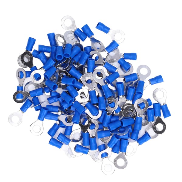 100 st förisolerade ringterminaler koppar PVC-presskopplingar för maskiner AWG 16-14