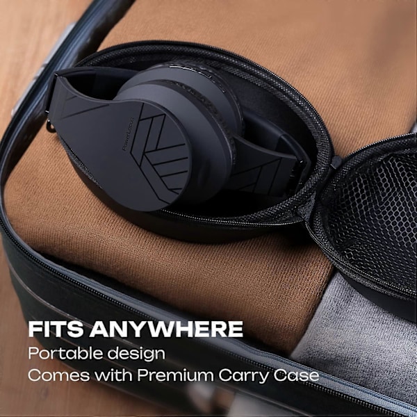 Bluetooth Over-Ear Hovedtelefoner, Trådløs Stereo Sammenfoldelig med Indbygget Mikrofon, Sort
