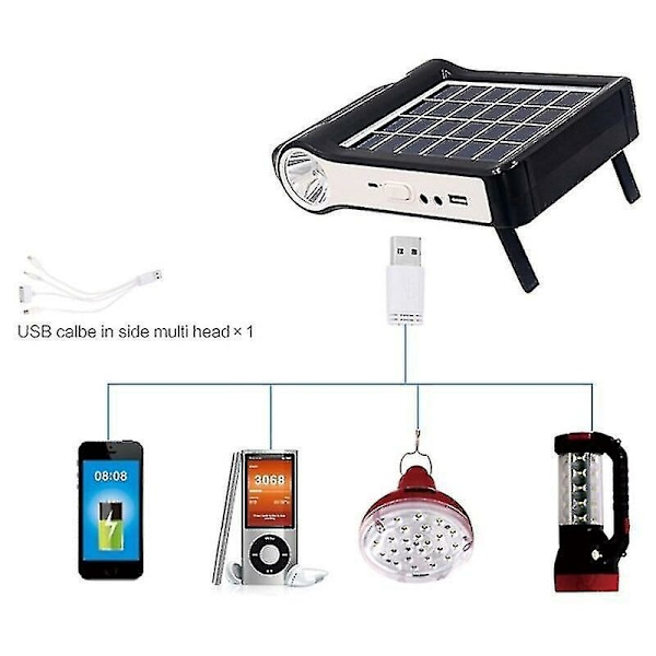 Solcellelykt 6v Solcellepanel Strøm USB Oppladbar Lader Med Lampebelysning