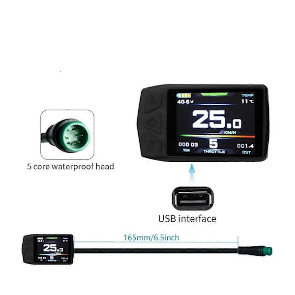 KT-TF01U LCD-näyttömittari 24V 36V 48V Vesitiivis liitäntä