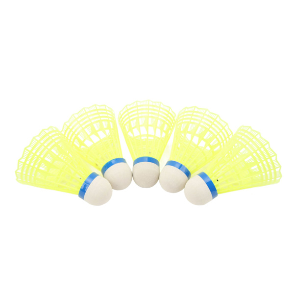 5 st LED-badmintonbollar med nattglöd, 30 mAh, hög elasticitet, för sportaktiviteter