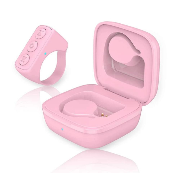 Bluetooth-kamerafjernkontroll for videoopptak, rosa rullefinger for iPhone iPad iOS Android, todelt sett