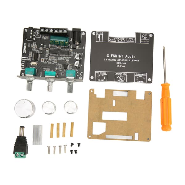 Bluetooth 5.1 effektforsterkermodul 2.1-kanals HiFi-knappjustering lydforsterkerkort DC 9-24V