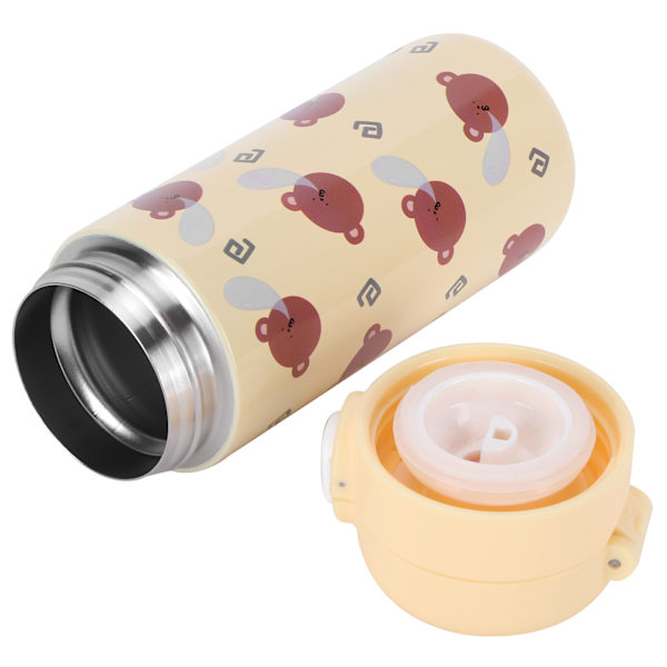 Cartoon Animal Vattenkopp 304 Rostfritt Stål Originalitet Studsa Knapp Mugg för KvinnaGul 350‑500ml
