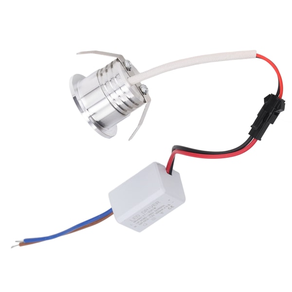 Mini LED-upotuspotti, vakaa lämmönpoisto, LED-upotuskattospotti, 3 W, hopeinen lamppurunko, AC85-265 V, lämmin valkoinen valo 3000 K