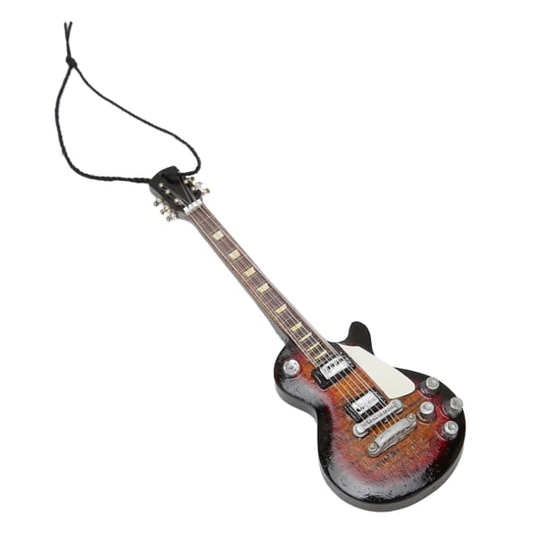 Miniatyr elgitarr modell utsökt trägitarrprydnad för musikfestival bröllopsfestdekoration