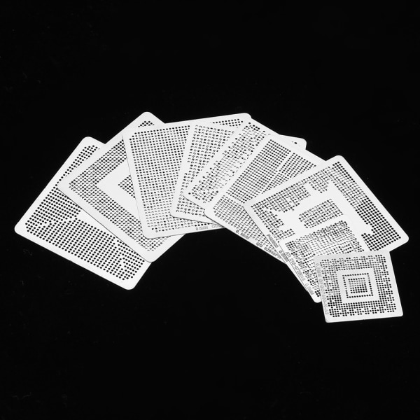 BGA Universal Reballing Rework Kit - 33 stk. Steel Template Mesh Heat Set