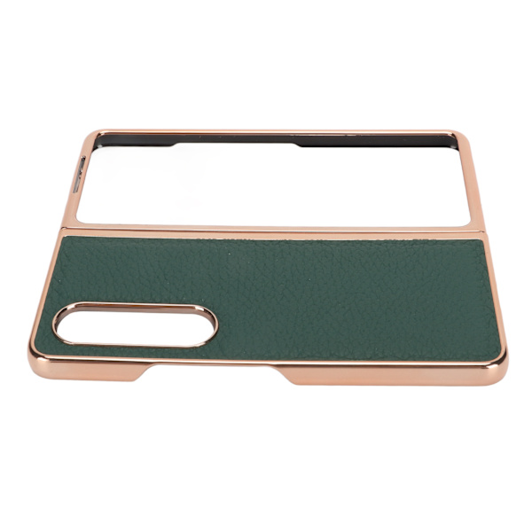 Vikbart phone case för Samsung Galaxy Z Fold 4 Nano Elektropläterat Läder Stjärnmönster Anti-skrapa Telefon Case Grön