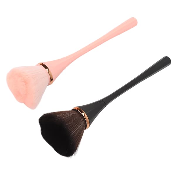 2 stk. make-up børstesæt, præcis farvelægning, udtoning, 3D, bløde, rige, slanke børster, løs pudder, blush, stor make-up børste