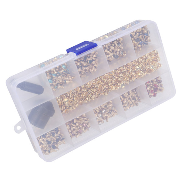 Kristall Rhinestone Nitar Dubbar med handpressverktyg Hårdvara dekoration för DIY Läder Craft Bag Kläder