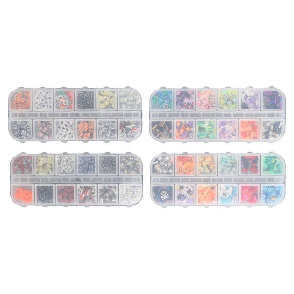 Halloween Nail Glitter Pumpkin Ghost Shape Soft Clay Nail Art Glitter Stickers för akrylnaglar