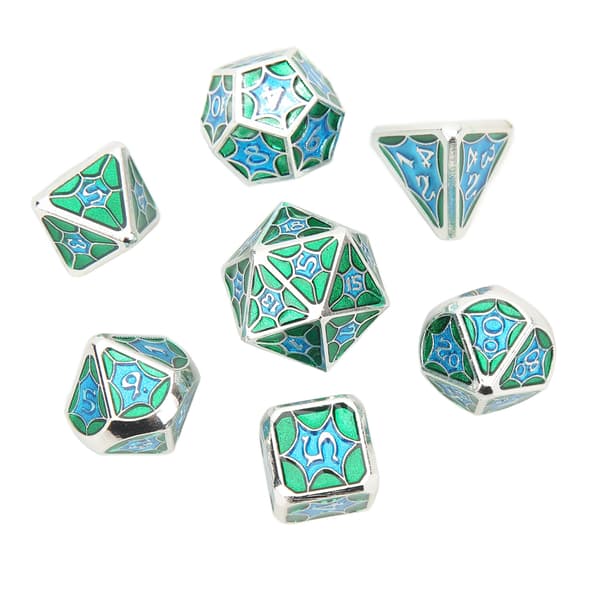 7 STK Polyhedral Terning Sett Lett å Lese God Balanse Aluminiumlegering for Bordbrettspill