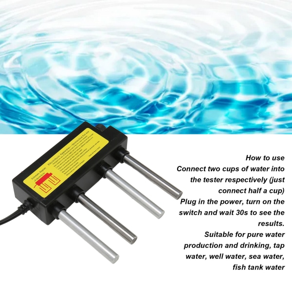 Vattenelektrolysator med läckagesäker säkring Plug and Play Vattenkvalitetselektrolysator för dricksbrunnsvatten 100‑240V EU-kontakt