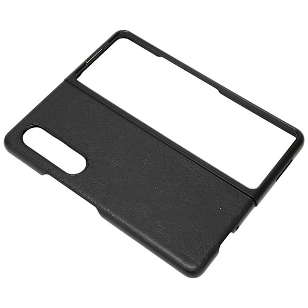 Business Läder Telefonfodral för Galaxy Z Fold 3 Dammsäker Fällbar Skärm Telefonfodral Svart