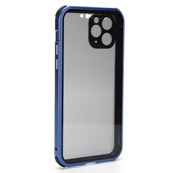 Anti-Peep Magnetisk Adsorption Telefonfodral Fram och Bak Glas Telefonfodral för IPhone 11ProBlå