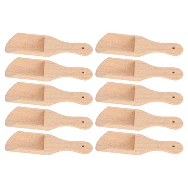 10 stk. Badesaltske til multifunktionel miljøvenlig bøgetræ bærbar saltske til badeværelse type 1 (9,7x3x1,4cm/3,8x1,2x0,55in)