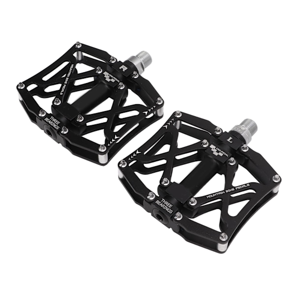 Cykelpedaler i aluminiumlegering med CNC-bearbetning och lager för mountainbike och landsvägscykel, svart