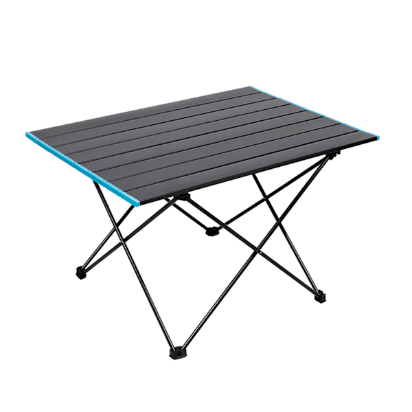 Utendørs Camping Sammenleggbart Bord Aluminiumlegering Bærbar Ultra Lett Egg Roll Bord Piknik BBQ Bord med Blå Kant S 35x41x30cm/13.8x16.1x11.8in