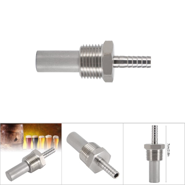 1/2" MPT Oxygen Stone 1/4' Barb Inline Carbonation Beluftning Homebrew Stone (0,5 Micron)