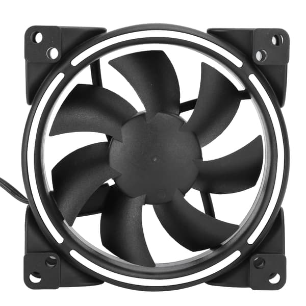 12V 24CFM LED Køleventilator 1500RPM Lydløs CPU-køler Computer Chassis Radiator Hvid