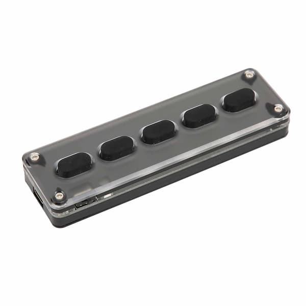 Programmerbart tastatur 5 taster kablet USB trådløs Bluetooth dual mode mini silikon lydløs DIY programmerbart gaming tastatur svart