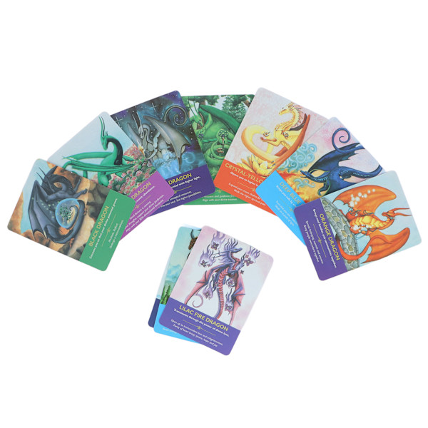 Tarot-kort belagt papir bærbar interaktiv drageorakelkort for spådomsspill