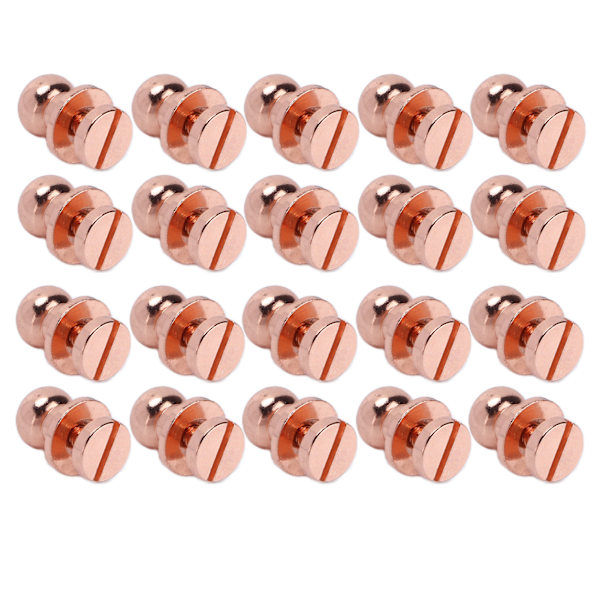 20 sæt messingnitter Anti-oxidation rosaguld bagage hardware tilbehør til pung håndtasker skoLst10x8mm