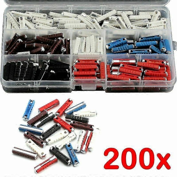 Sikringskombination 200 stk. Keramisk Torpedo Sikring 5a 8a 16a 25a 40a Sikringsgruppe