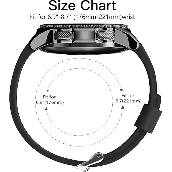 Kompatibel med Samsung Galaxy Watch 46mm Gear S3 Frontier/classic, Blød silikone sportsarmbånd udskiftningsurrem