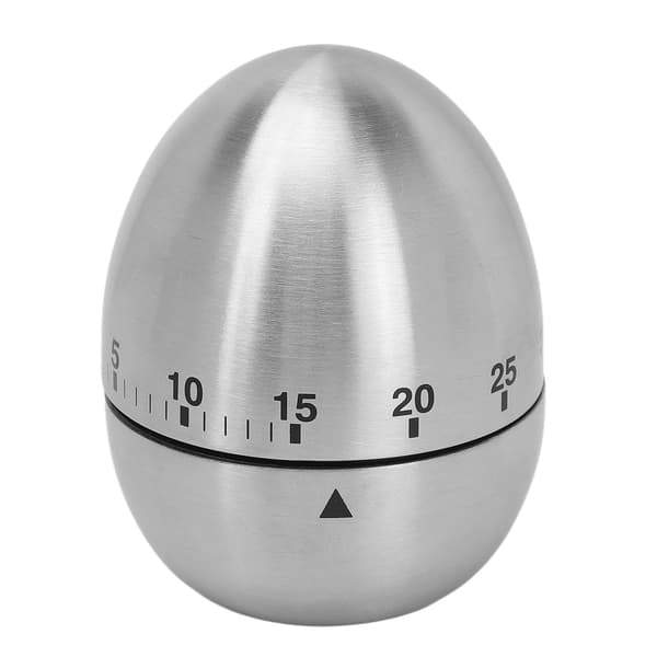 Mekanisk timer ægformet klar skala rustfrit stål tidsminder til køkken sauna