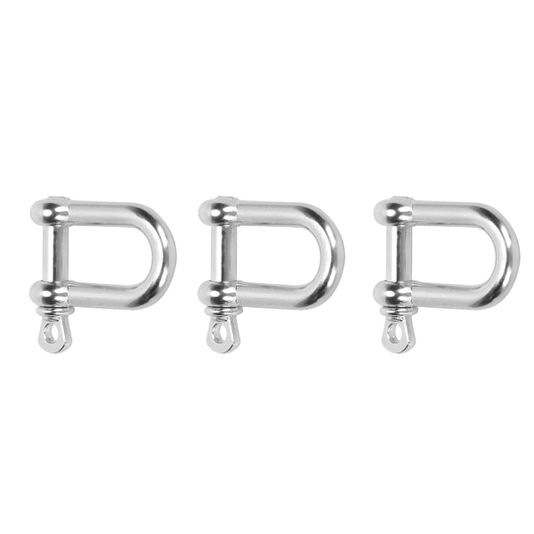 3 stk U-formsjakkel sinklegering D-ringlåsbue-sjakkel for Paracord-armbånd flatt hode