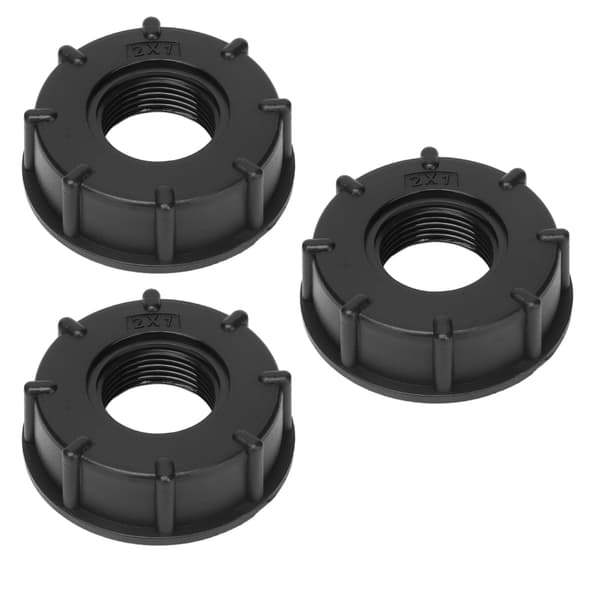 3 stk IBC-tankforbindelse Grovgevind Slangeafløbsadapter Plastfitting 60 mm indvendig diameter G1