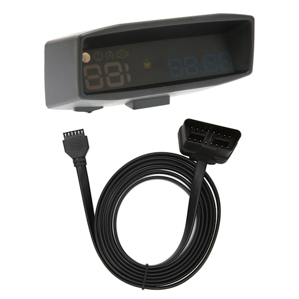 3,7 tommer bil HUD overhastighedsalarm multifunktion forrude skærm display speedometer til OBD II bilmodel