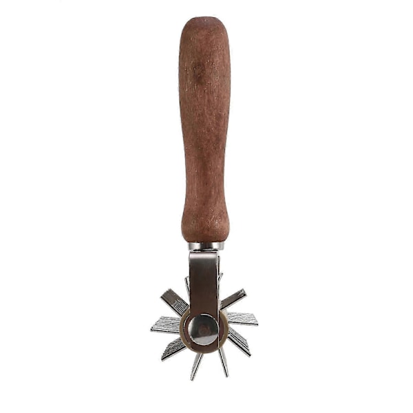 Rustfrit Stål Hjul Pizza Brød Nåle Punchere Rulle Pie Kage Dej Pitter Holdbar Træ Han