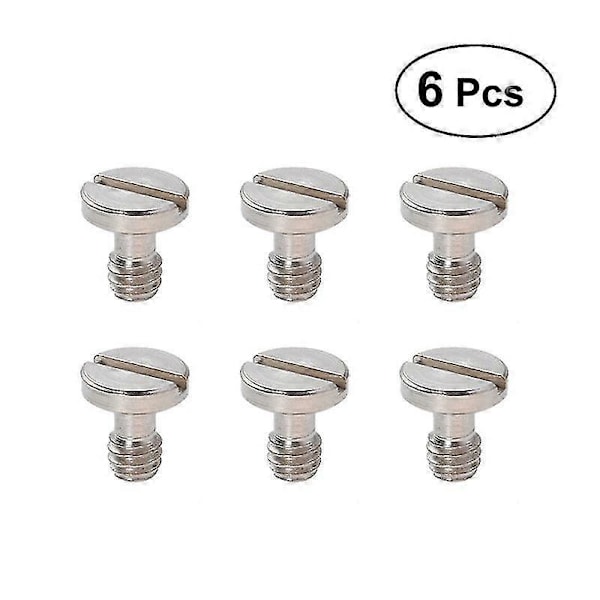 6 stk. skruer med rustfrit stålmateriale til tripod monopod quick release plade kameraskruer