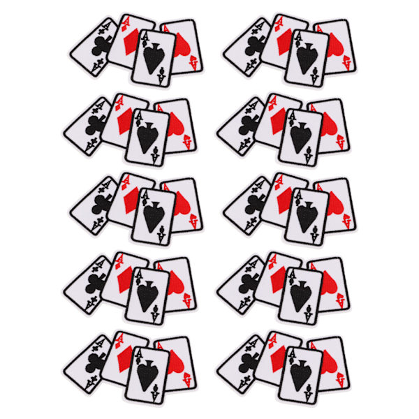 20 stk Iron On Patch Brodert Spillekort Patch Applique for Clothes Dress Hat DIY Accessories