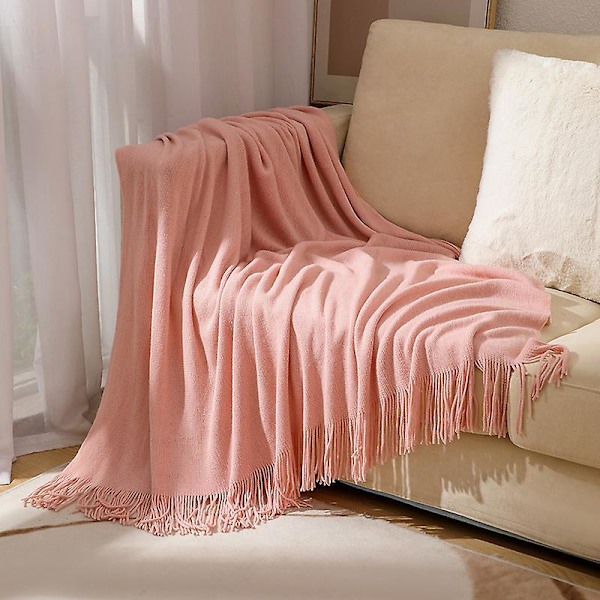 Högkvalitativ Bekväm Filt Härlig Multifunktionell Sofffilt, 127*178cm Mjuk, Lämplig Soffa/Säng (rosa)