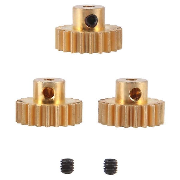 3 STK 3,175 mm Aksel Messing Pinjong Motor Gear M0.8 for 1/10 1/8 RC, 21t
