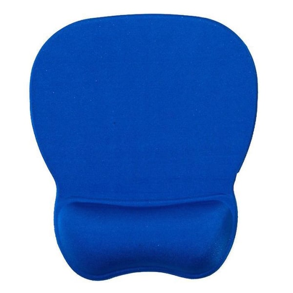 Ergonomisk blå musematte med minneskum håndleddsstøtte - strukturert, slitesterk og vaskbar