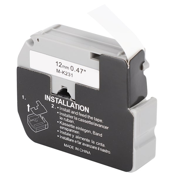 Brother-tulostimien tarranauha M K231/631 PT-65/90/80 (mk12mm musta valkoisella)