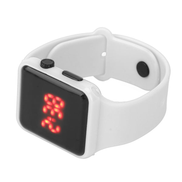Watch LED-näyttö Neliön muotoinen taustavalo Design Digitaalinen watch vapaa-ajan toimintaan Valkoinen
