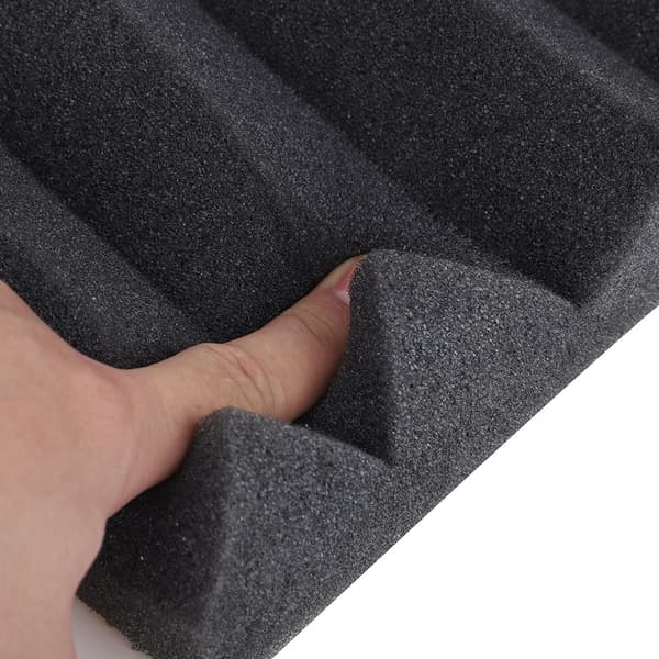 Akustisk Panel Studio Skumkile DIY Installasjon Lydabsorberende Veggpaneler Svart