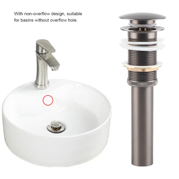 G1 1/4\" Mässingsavlopp för badrumshandfat Pop Up Avloppssats NOn Overflow (ORB)