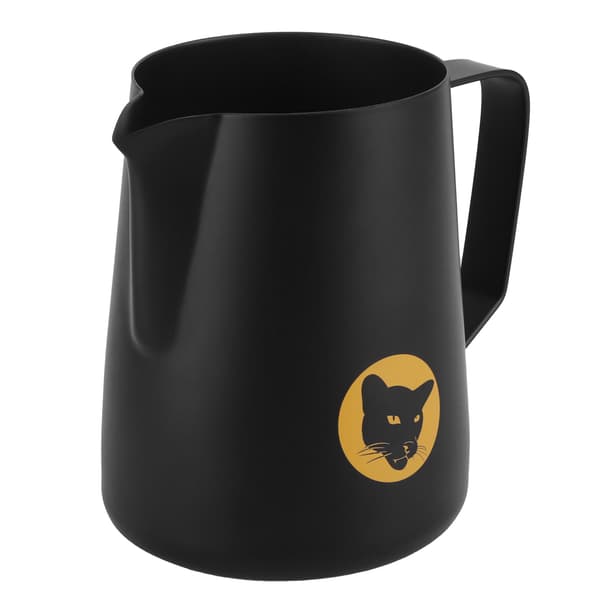 600 ml kaffekop, krus, multifunktionel 304 rustfrit stål mælkeskumningskande, sort