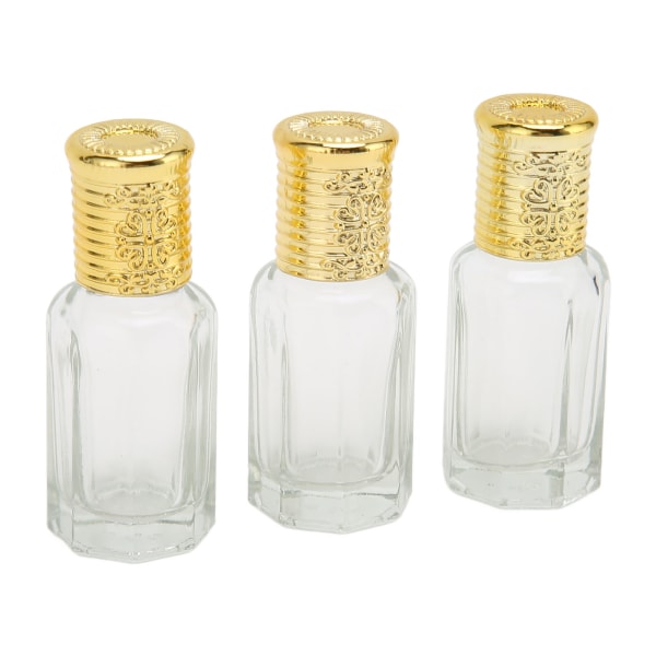 3 st påfyllningsbar parfymflaska 10 ml gyllene cover Transparent glas påfyllbar parfymbehållare för resor