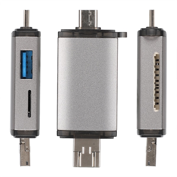 Typ C USb MicroUSB-utgång Multifunktionskortläsare för TF-kortminneskort (HC) / MMC