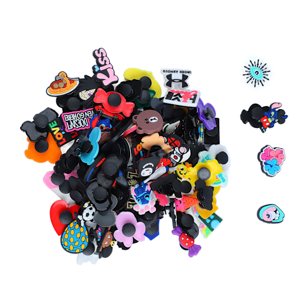 100 stk. Cartoon Sko Charm Vandtæt Udsøgt Multipurpose Sko Dekoration Charm til Fest DIY