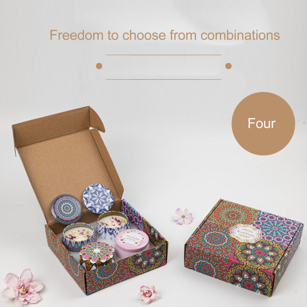 Doftljus Set med Rose Lavendel Citron Kakao Dofter Portable Aromaterapi Ljus för Meditationsmassage