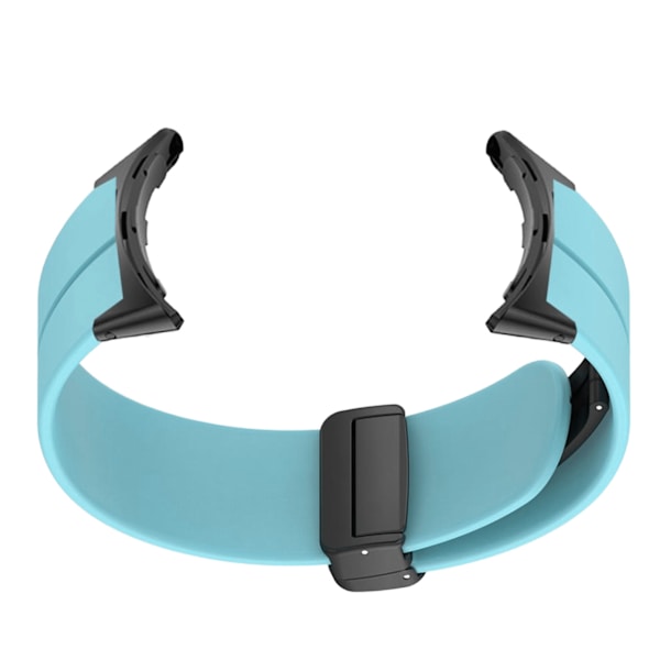 Elastiskt silikonklockarmband med magnetiskt spänne i legeringsmetall, stretchigt armband för Pixel Watch 2, blågrönt